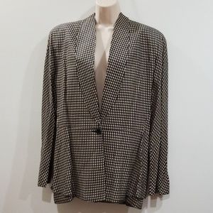 Lavantino black & cream tan 100% wool skirt suit